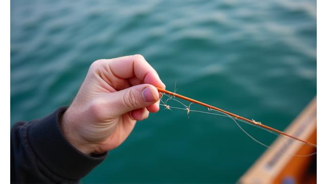 Angler mit Felchenrute am Zürichsee.