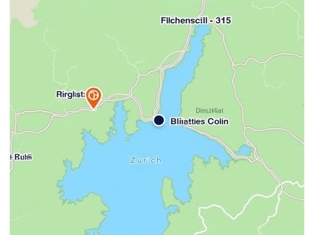 Karte von Kilchberg mit eingezeichnetem Standort von AlpenAngler Outfitters an der Seestrasse 315
